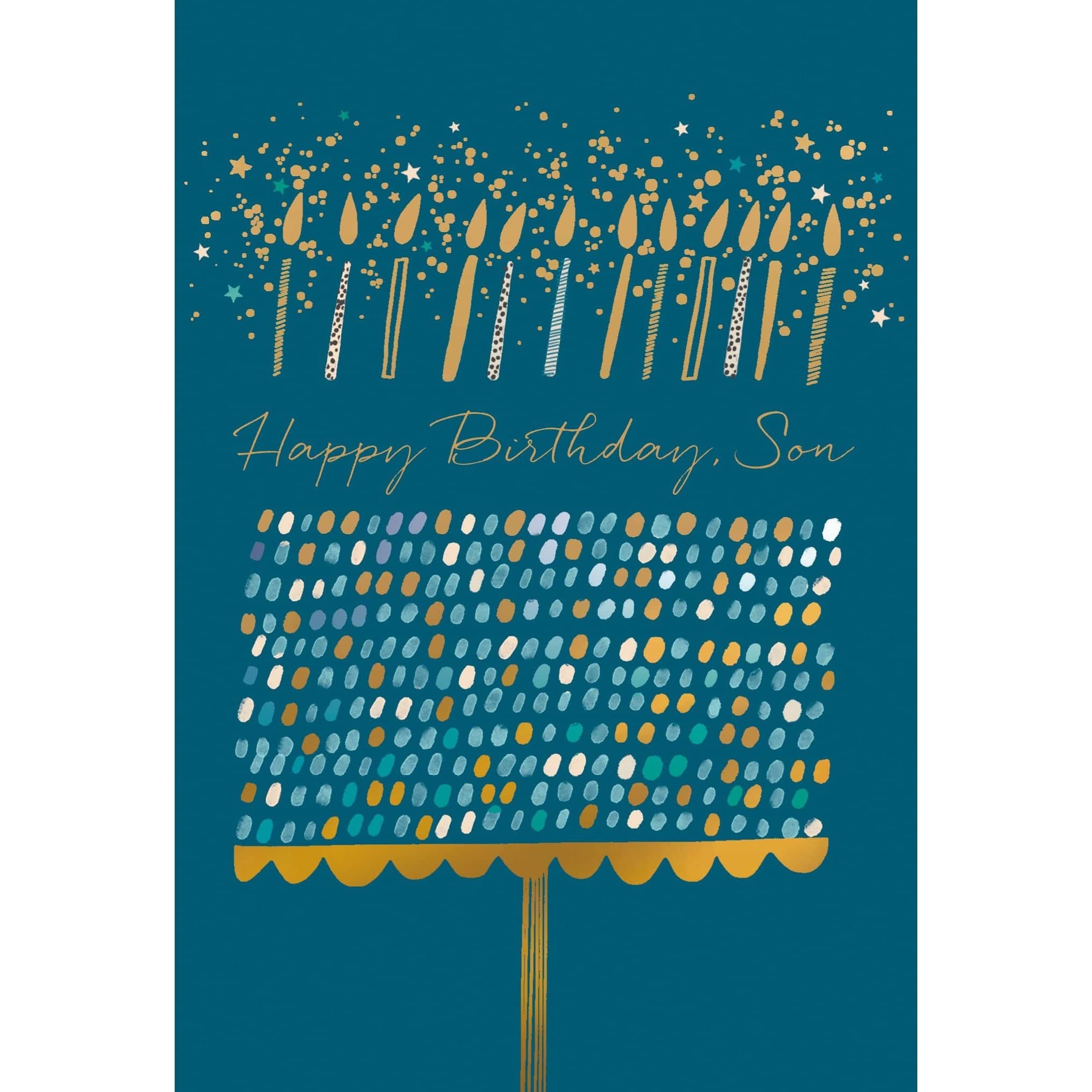 Son Dot birthday card featuring colorful dots and cheerful design, perfect for son's birthday celebration.